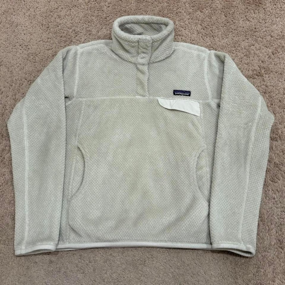 Patagonia Re-tool Snap-T Pullover Womens Small Crème Fleece Sweatshirt